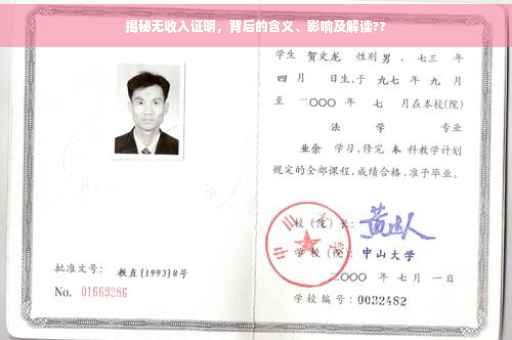 揭秘无收入证明，背后的含义、影响及解读??