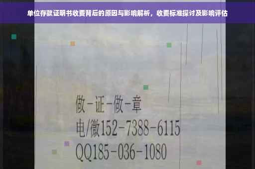 单位存款证明书收费背后的原因与影响解析，收费标准探讨及影响评估