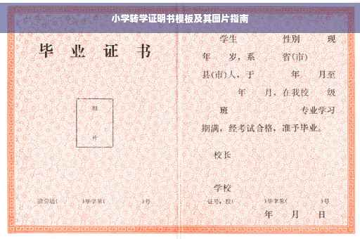 小学转学证明书模板及其图片指南