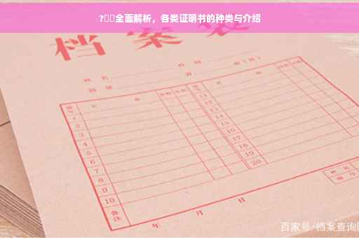 ?⚡️全面解析，各类证明书的种类与介绍