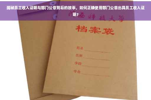 揭秘员工收入证明与部门公章背后的故事，如何正确使用部门公章出具员工收入证明？