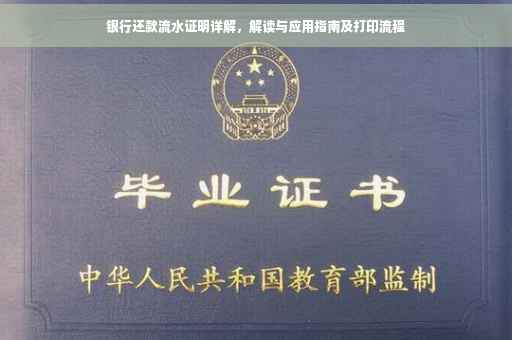 银行还款流水证明详解，解读与应用指南及打印流程