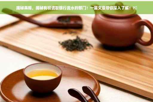 揭秘真相，揭秘有权调取银行流水的部门！一篇文章带你深入了解！?✨
