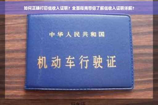 如何正确打印低收入证明？全面指南带你了解低收入证明详解?