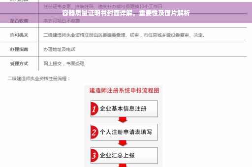 容器质量证明书封面详解，重要性及图片解析