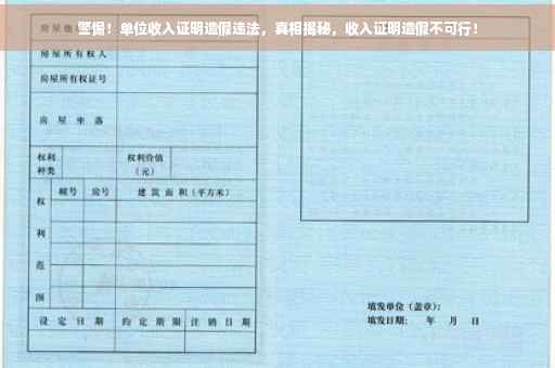 警惕！单位收入证明造假违法，真相揭秘，收入证明造假不可行！