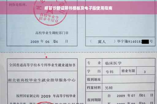 感冒诊断证明书模板及电子版使用指南
