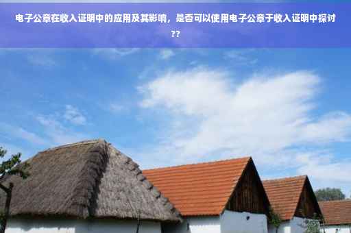 电子公章在收入证明中的应用及其影响，是否可以使用电子公章于收入证明中探讨??