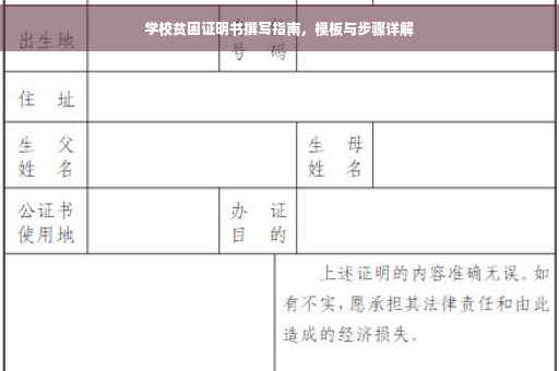 学校贫困证明书撰写指南，模板与步骤详解