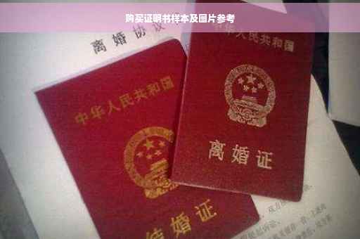 购买证明书样本及图片参考