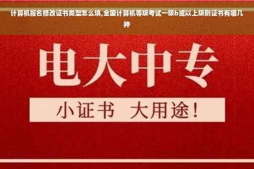 计算机报名修改证书类型怎么填,全国计算机等级考试一级b或以上级别证书有哪几种