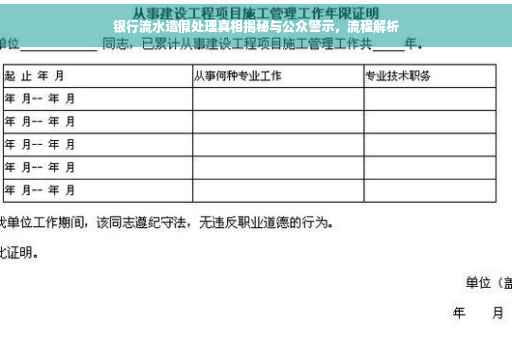 银行流水造假处理真相揭秘与公众警示，流程解析