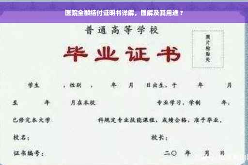 医院全额结付证明书详解，图解及其用途 ?