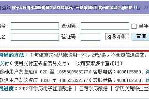 银行大厅流水单据揭秘金融交易幕后，一窥单据图片揭示的金融世界秘密 ??