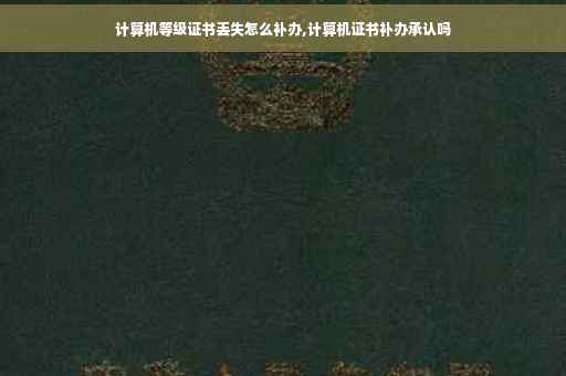 计算机等级证书丢失怎么补办,计算机证书补办承认吗