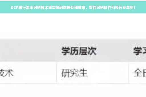 OCR银行流水识别技术重塑金融数据处理效率，智能识别软件引领行业革新?