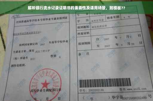 解析银行流水记录证明书的重要性及适用场景，附模板??