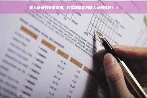 收入证明书查询指南，轻松获取你的收入证明信息?⚡️