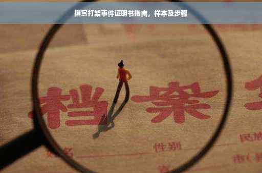 撰写打架事件证明书指南，样本及步骤