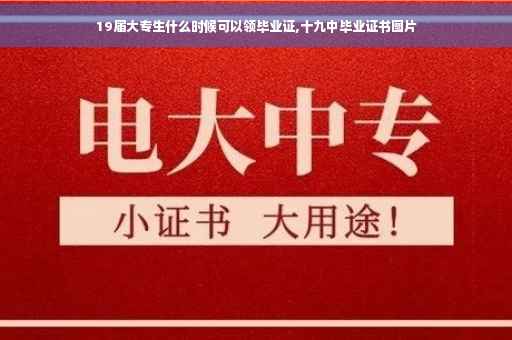 19届大专生什么时候可以领毕业证,十九中毕业证书图片