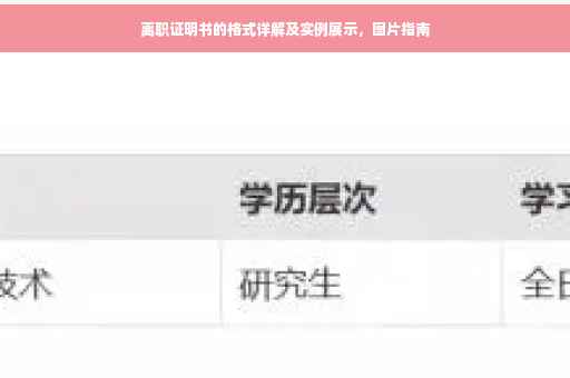 离职证明书的格式详解及实例展示，图片指南