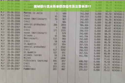 揭秘银行流水账单修改操作及注意事项??
