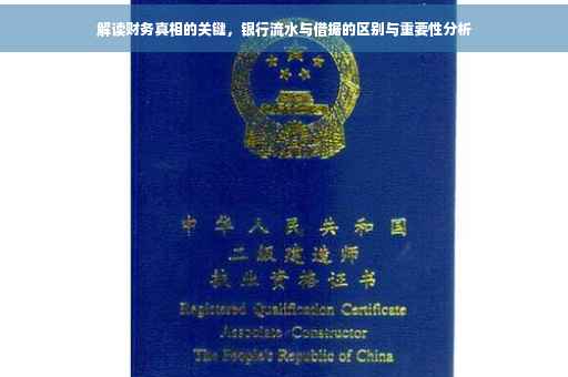 解读财务真相的关键，银行流水与借据的区别与重要性分析