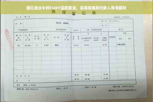 银行流水中的FUBY深度解读，实用指南及付款人账号解析