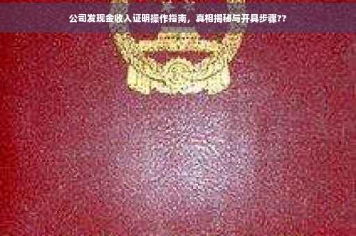公司发现金收入证明操作指南，真相揭秘与开具步骤??