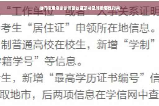 如何撰写急诊诊断建议证明书及其重要性指南