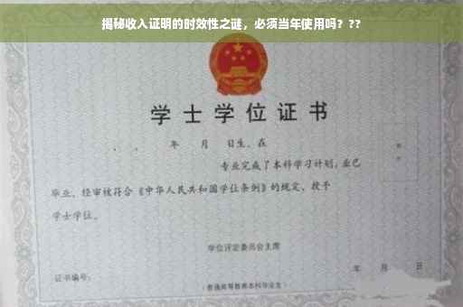 揭秘收入证明的时效性之谜，必须当年使用吗？??