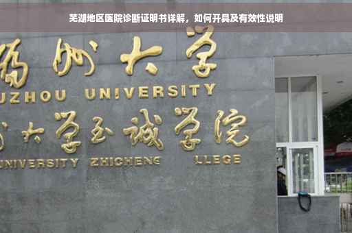 芜湖地区医院诊断证明书详解，如何开具及有效性说明