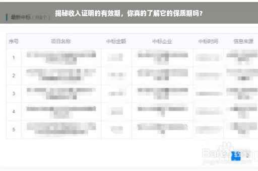揭秘收入证明的有效期，你真的了解它的保质期吗？