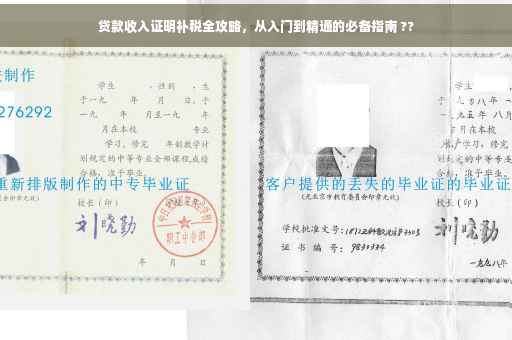 贷款收入证明补税全攻略，从入门到精通的必备指南 ??