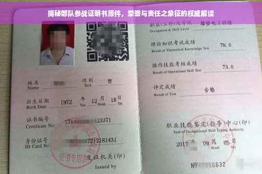 揭秘部队参战证明书原件，荣誉与责任之象征的权威解读