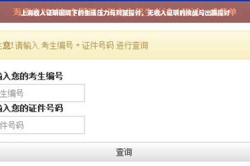 上海收入证明困境下的生活压力与对策探讨，无收入证明的挑战与出路探讨