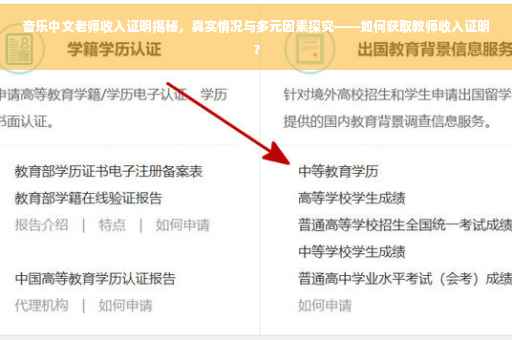 音乐中文老师收入证明揭秘，真实情况与多元因素探究——如何获取教师收入证明？