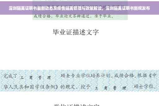 深圳隔离证明书最新动态及疫情隔离管理与政策解读，深圳隔离证明书新规发布