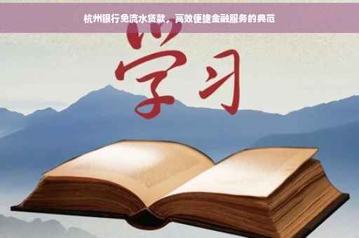 杭州银行免流水贷款，高效便捷金融服务的典范
