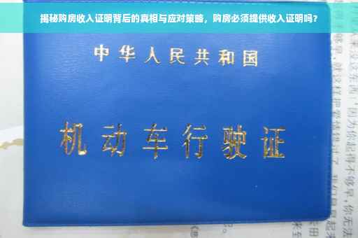 揭秘购房收入证明背后的真相与应对策略，购房必须提供收入证明吗？