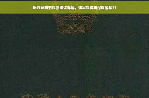 医疗证明书诊断建议详解，撰写指南与深度解读??