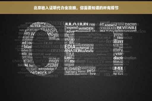北京收入证明代办全攻略，你需要知道的所有细节