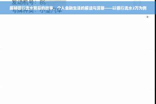揭秘银行流水背后的故事，个人金融生活的解读与洞察——以银行流水2万为例