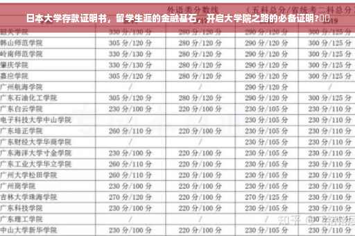 日本大学存款证明书，留学生涯的金融基石，开启大学院之路的必备证明?⚡️