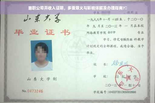 兼职公司开收入证明，多重意义与影响详解及办理指南?✨