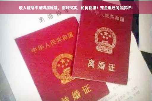 收入证明不足购房难题，面对现实，如何抉择？定金退还问题解析！