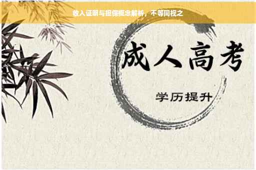 收入证明与担保概念解析，不等同视之