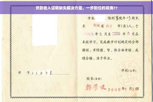 贷款收入证明缺失解决方案，一步到位的指南??