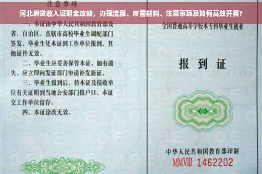河北房贷收入证明全攻略，办理流程、所需材料、注意事项及如何高效开具?