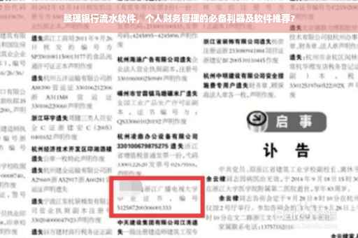 整理银行流水软件，个人财务管理的必备利器及软件推荐?